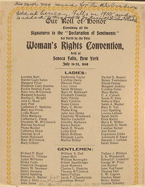 Woman's Rights Convention Document
