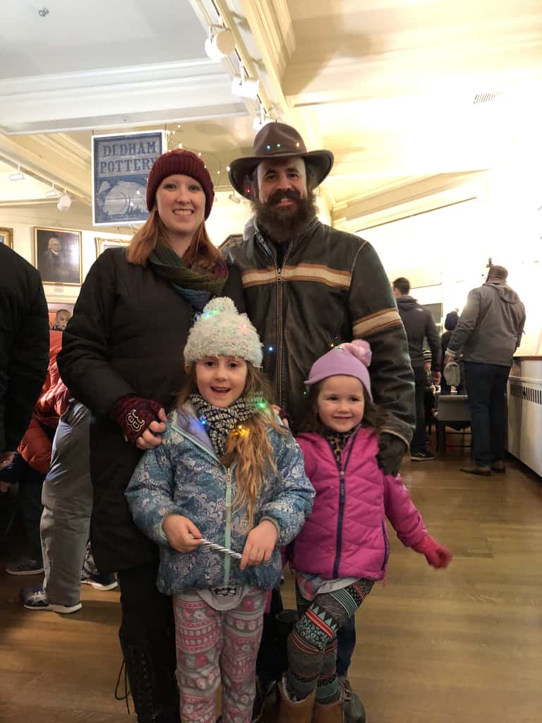 Picture of a family at the Annual Dedham Holiday Stroll