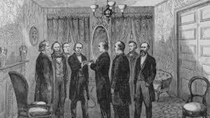 swearing-in ceremony of Lincoln's vice president, Andrew Johnson in 1865Picture1